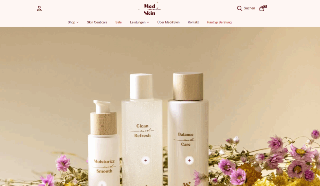 Google Ads Check 26 med and skin homepage