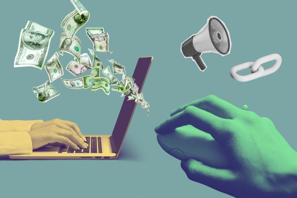 Grafik, die Affiliate Marketing beschreibt