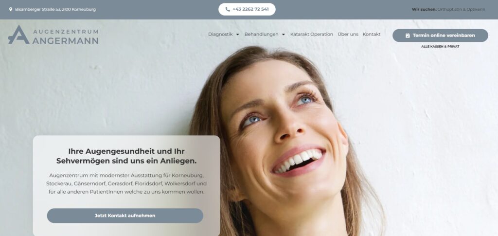 Homepage von Augenzentrum Angermann in Korneuburg