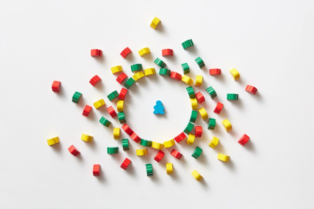 verschiedenfarbige Spielsteine