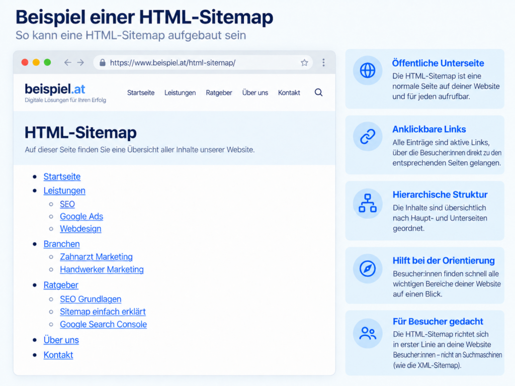 HTML-Sitemap grafisch dargestellt